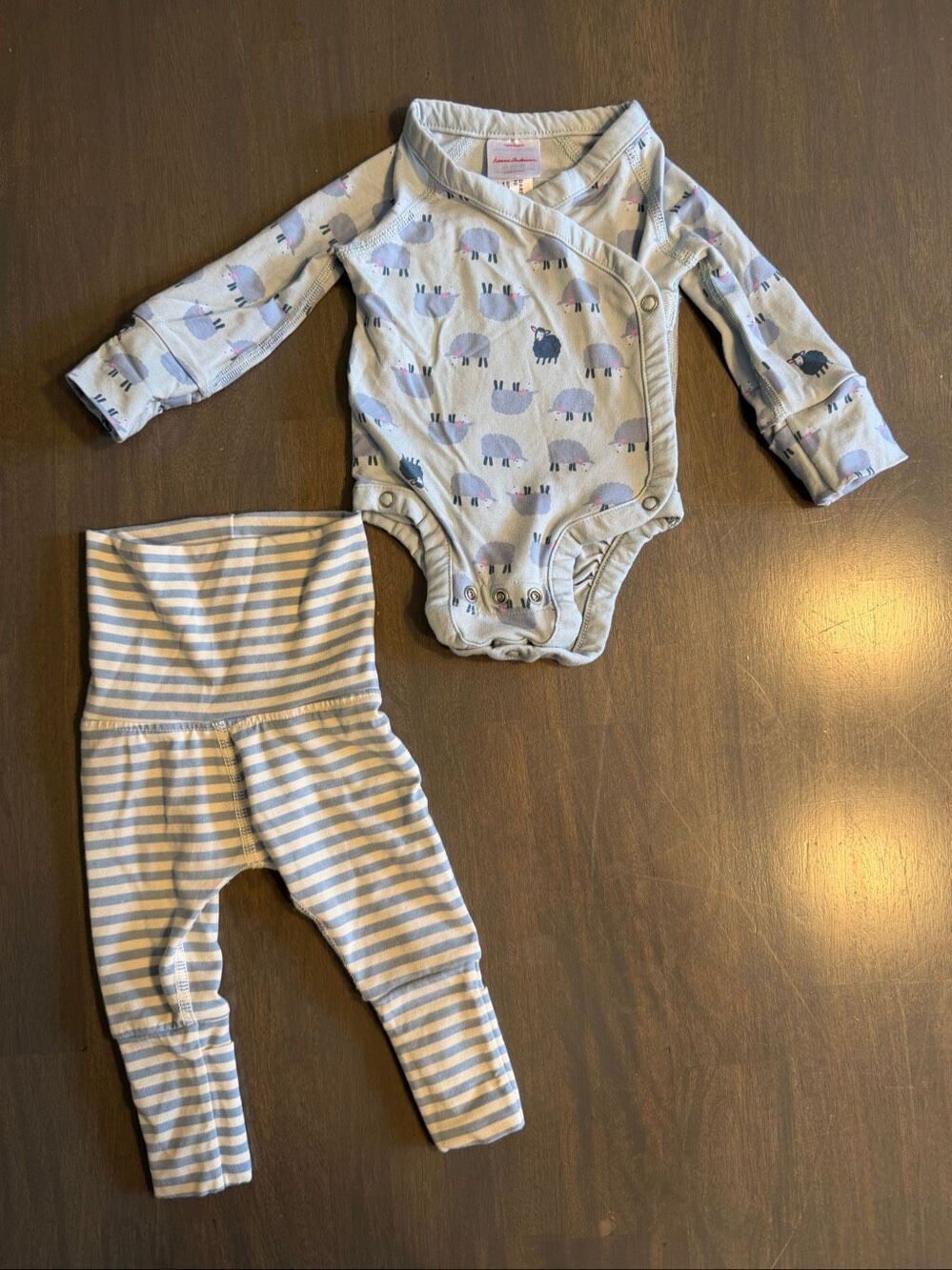 Hanna Andersson Newborn Layette Wrap Top & Wiggle Pants